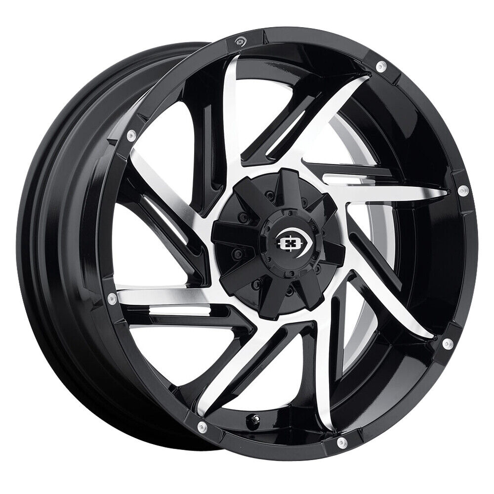 VISION 422 Prowler 18X9 6X135 Offset 12 Gloss Black Machined Face (Qty of 1)