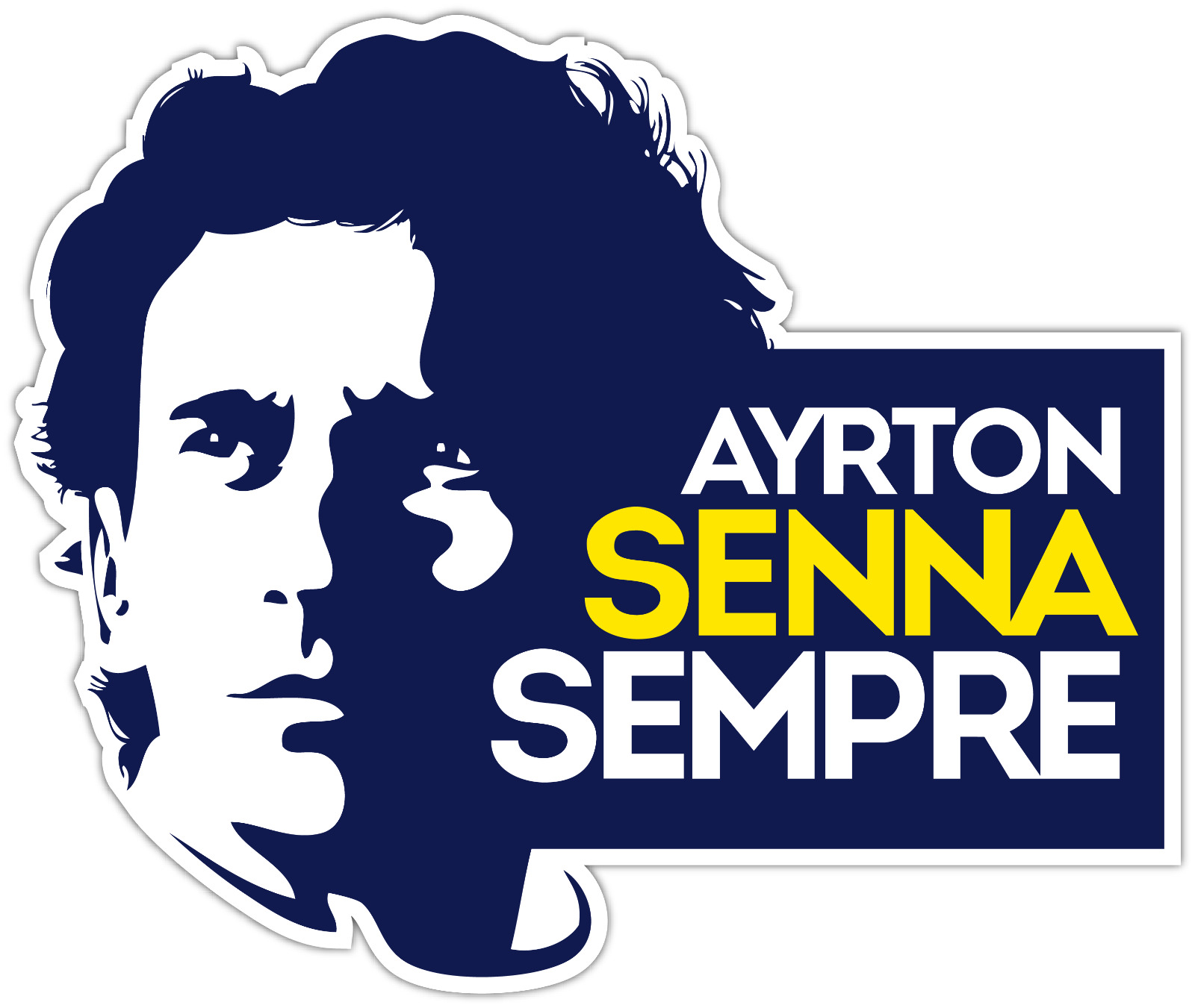Ayrton Senna Sempre Forever F1 Racing Legend Formula One Vinyl Sticker Decal