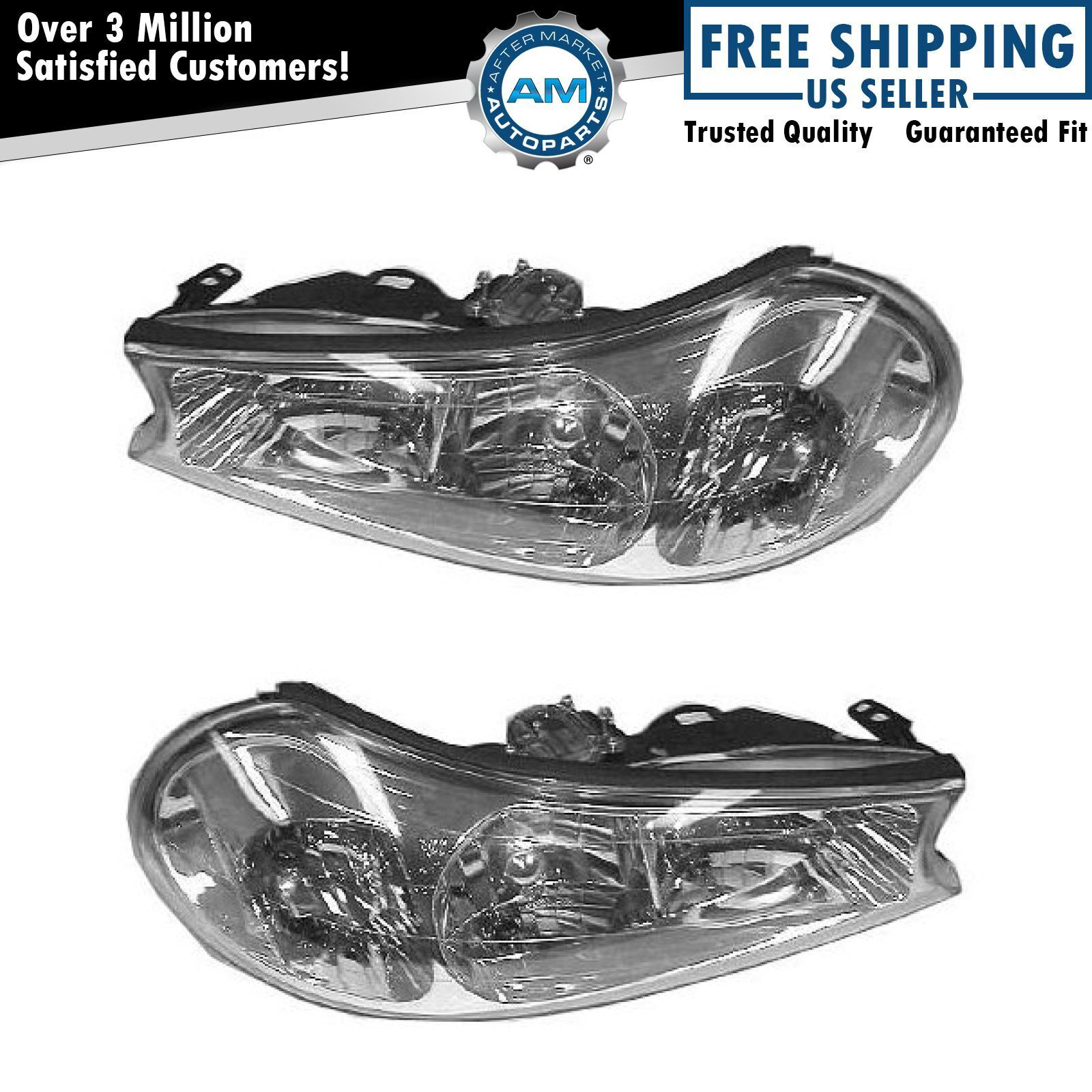 Headlight Set Left & Right For 1998-2000 Ford Contour FO2502145 FO2503145
