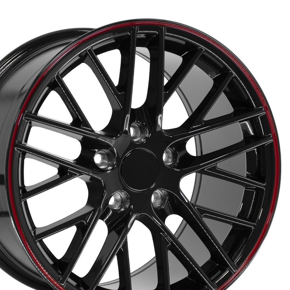 OEW Fits 17x9.5 Black Redline Corvette C6 ZR1 Wheels Rims Camaro