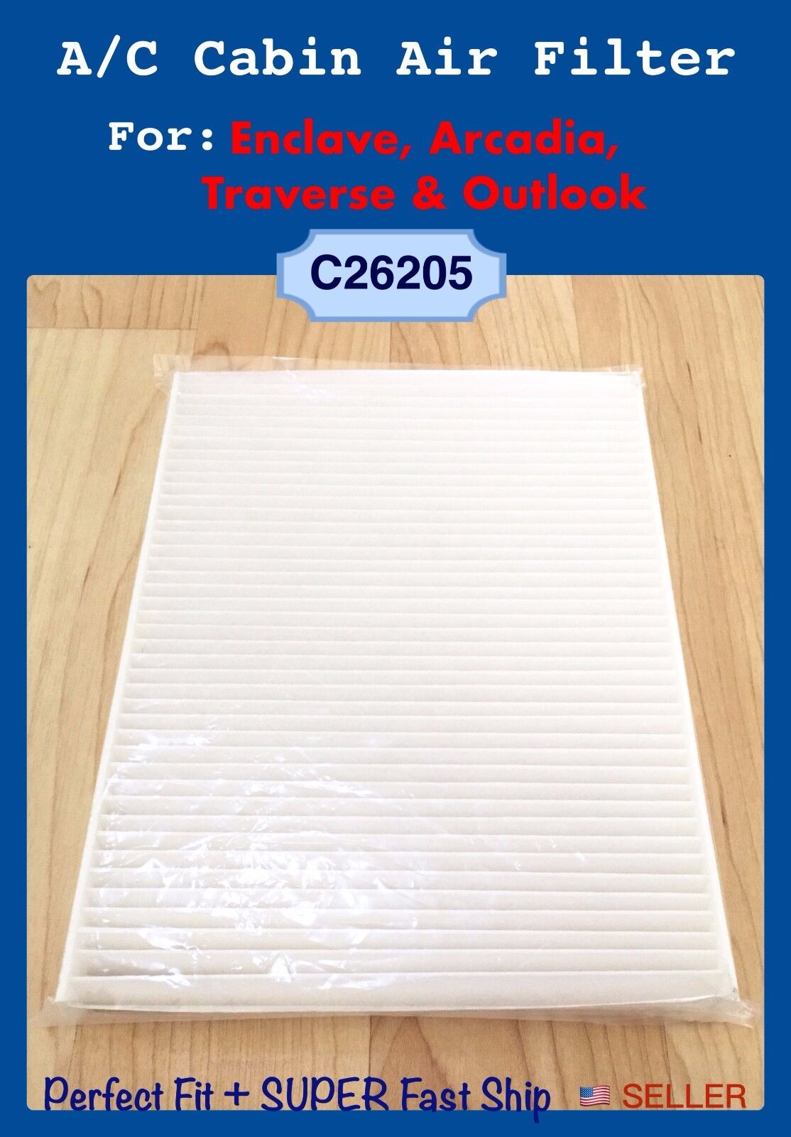 A/C Cabin Air Filter For 08-17 Enclave Traverse Acadia Outlook 26205 US Seller