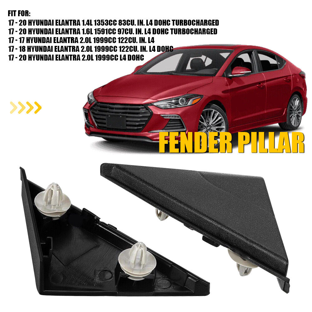 2pcs Side View Mirror Fender Corner Trim Cover For Hyundai Elantra 2017-2020