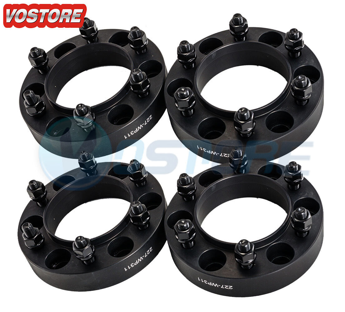 (4) 1.25'' Hubcentric Black Wheel Spacers Adapters 6x5.5 for Tacoma 4-Runner FJ