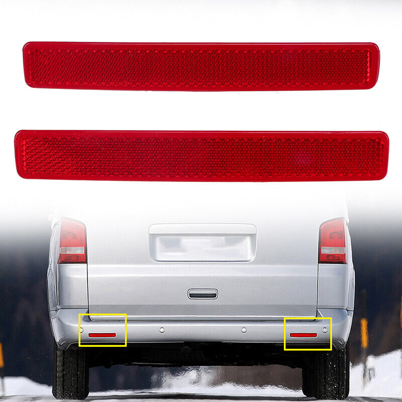 2Pcs Rear Bumper Reflector Light Lamp Red Fit For VW Caravelle (T5) 2003-2015