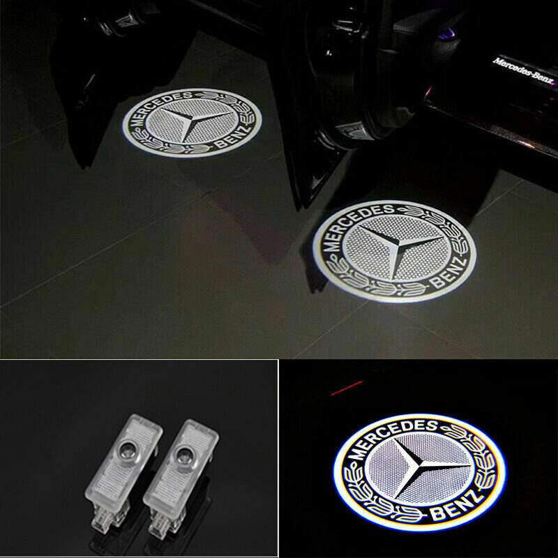 2PCS Logo LED Door Courtesy Light Ghost Shadow Laser Projector for Mercedes-Benz