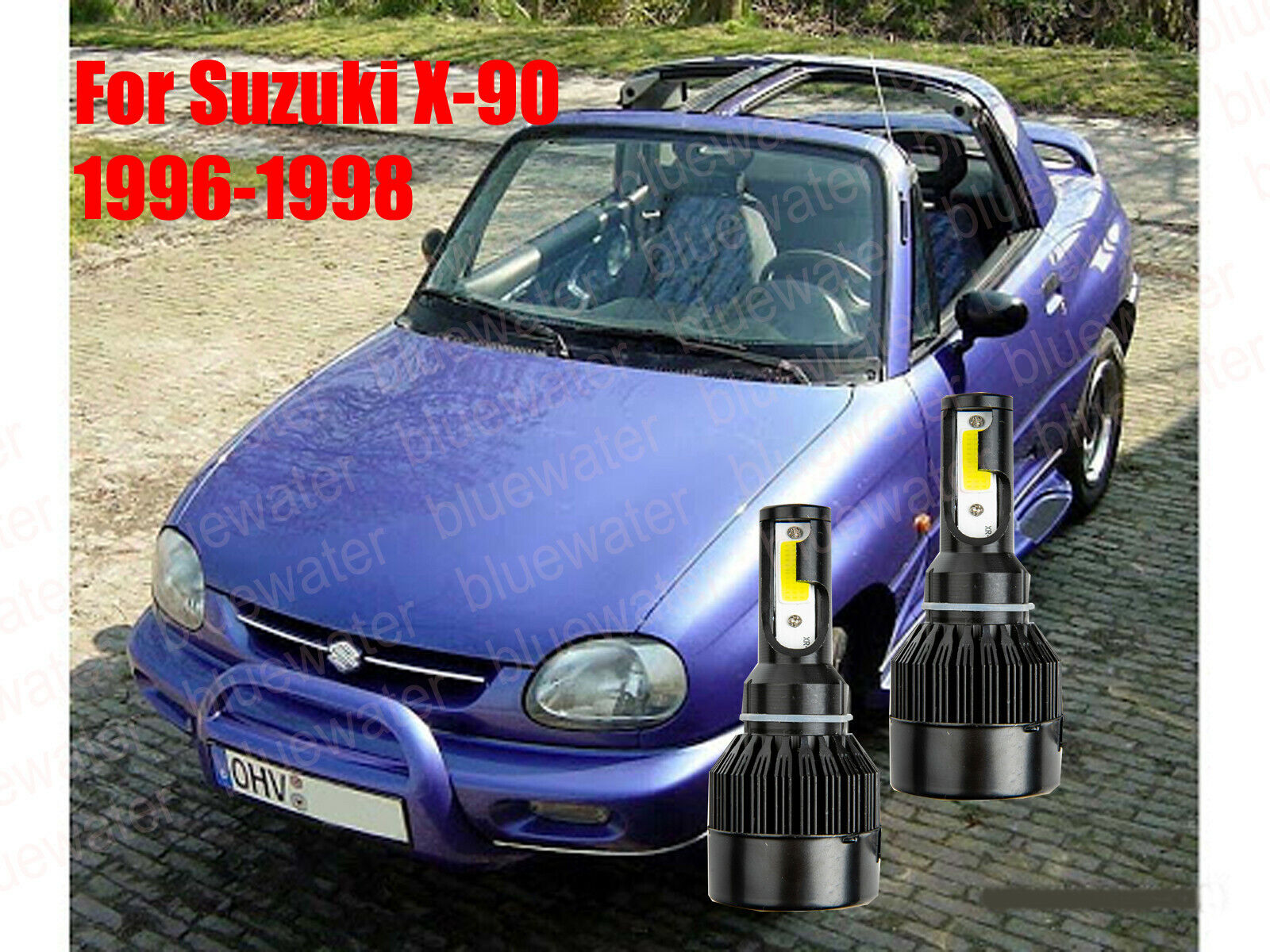 LED For Suzuki X-90 1996-1998 Headlight Kit H4/9003 6000K CREE Bulbs HI/Low Beam