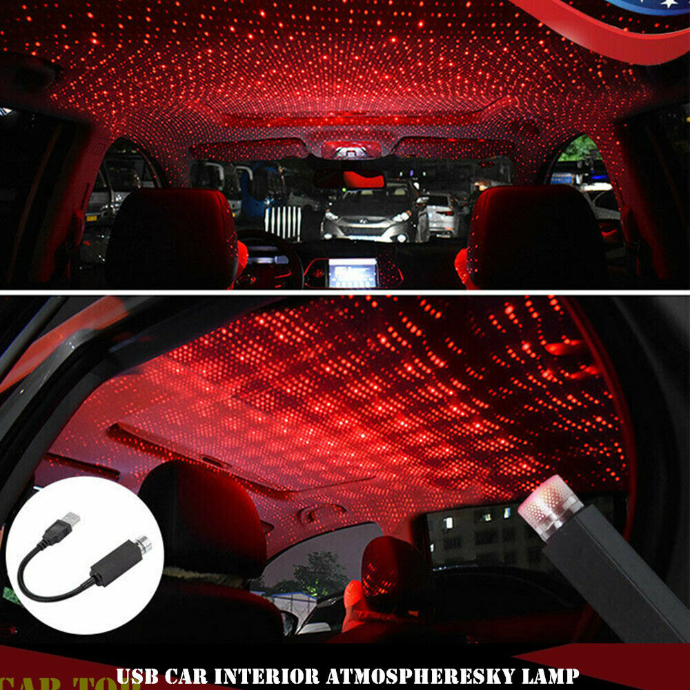 USB Car Interior Atmosphere Starry Sky Lamp Ambient Star Light LED Projector