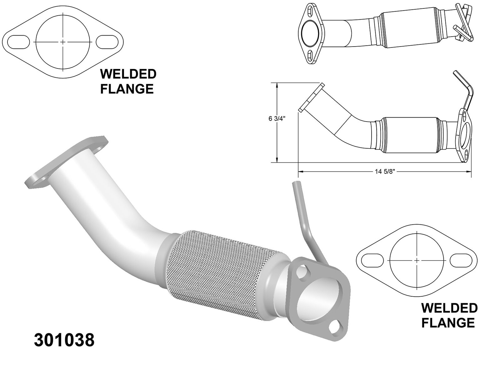 Exhaust Pipe for 2014-2016 Kia Forte