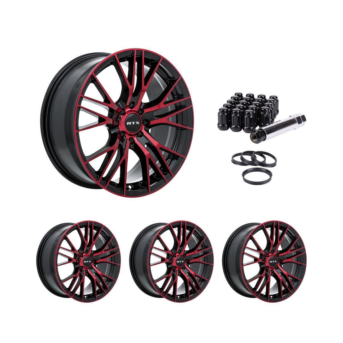 Wheel Rims Set with Black Lug Nuts Kit for 00-03 Volkswagen EuroVan P859136 17 i