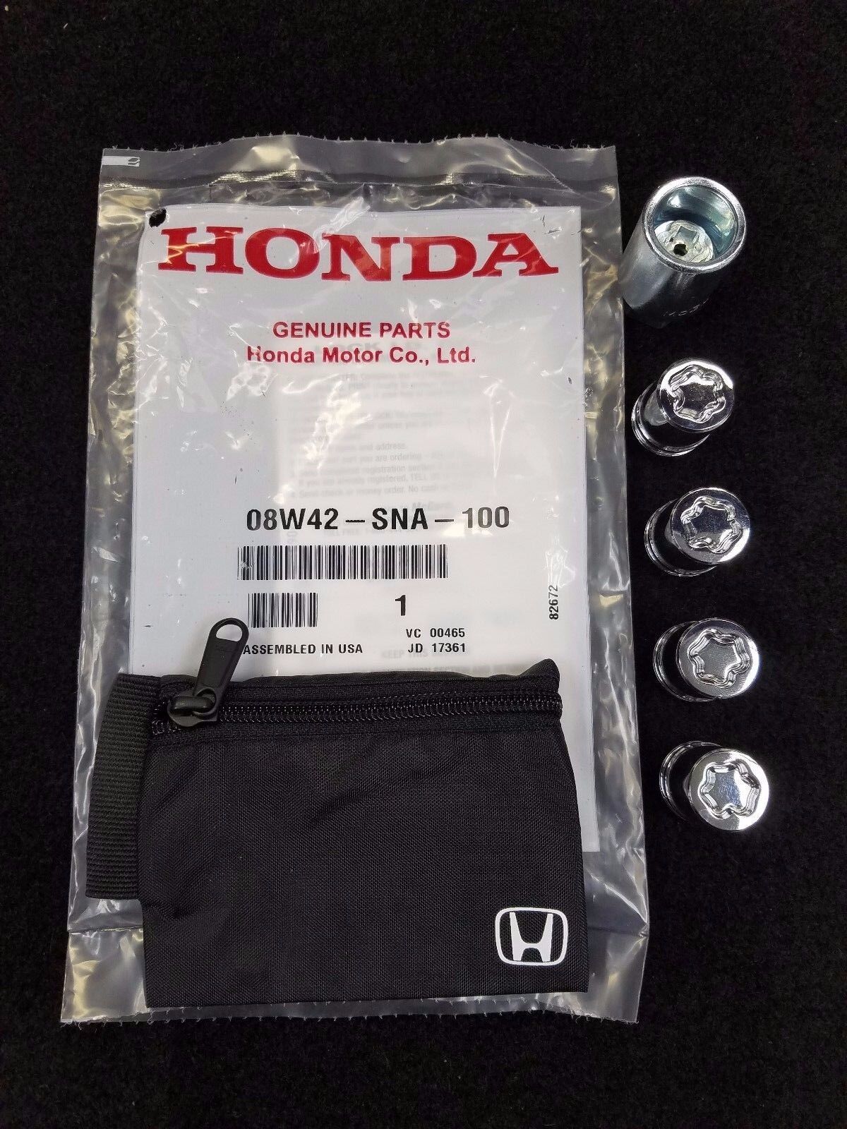 New Genuine Honda Wheel Lock Set 08W42-SNA-101 (EXPOSED LUGS)
