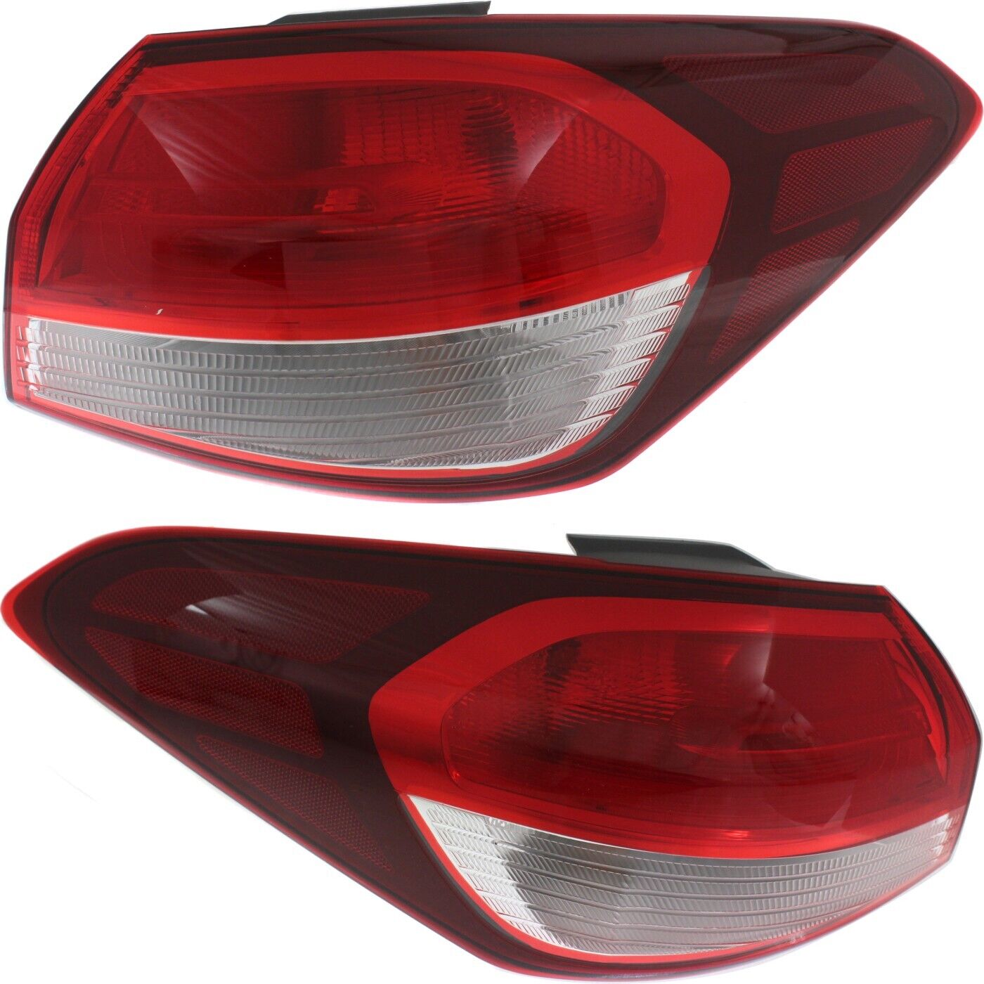 Tail Light Set For 2017-2018 Kia Forte Left and Right Outer Clear/Red Halogen