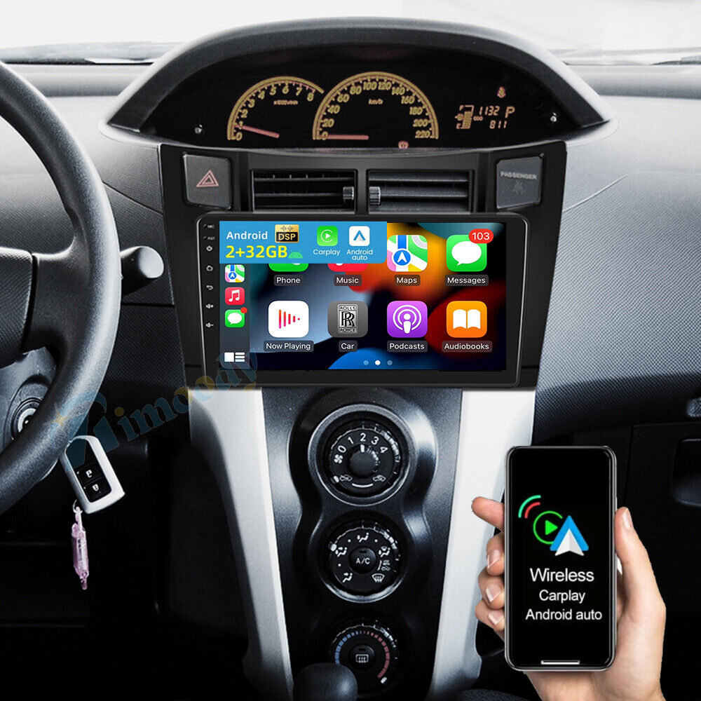 For Toyota Yaris 2008-2011 Android 13.0 Car Stereo Radio GPS Navi CarPlay 2+32GB