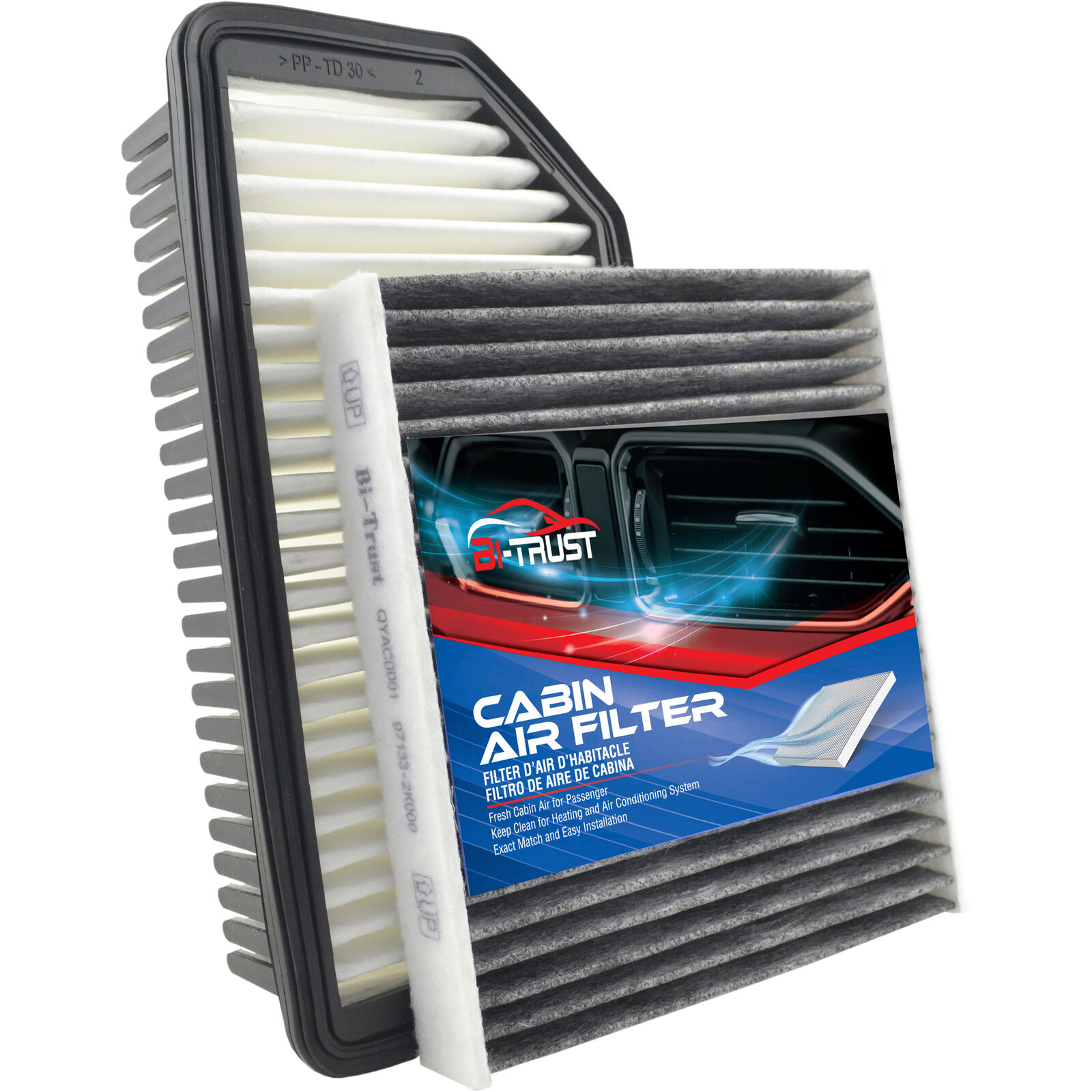 Engine & Cabin Air Filter Kit for Kia Soul 2010-2011 28113-2K000 97133-2K000