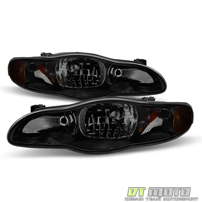 Black Smoke 2000-2005 Chevy Monte Carlo Headlights Aftermarket 00-05 Left+Right