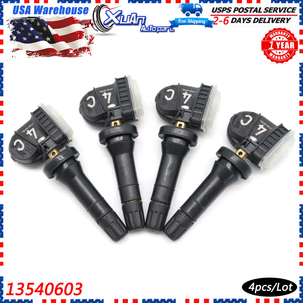 4x Snap-In TPMS Tire Pressure Sensor NEW for GMC Chevy Buick Cadillac 13540603