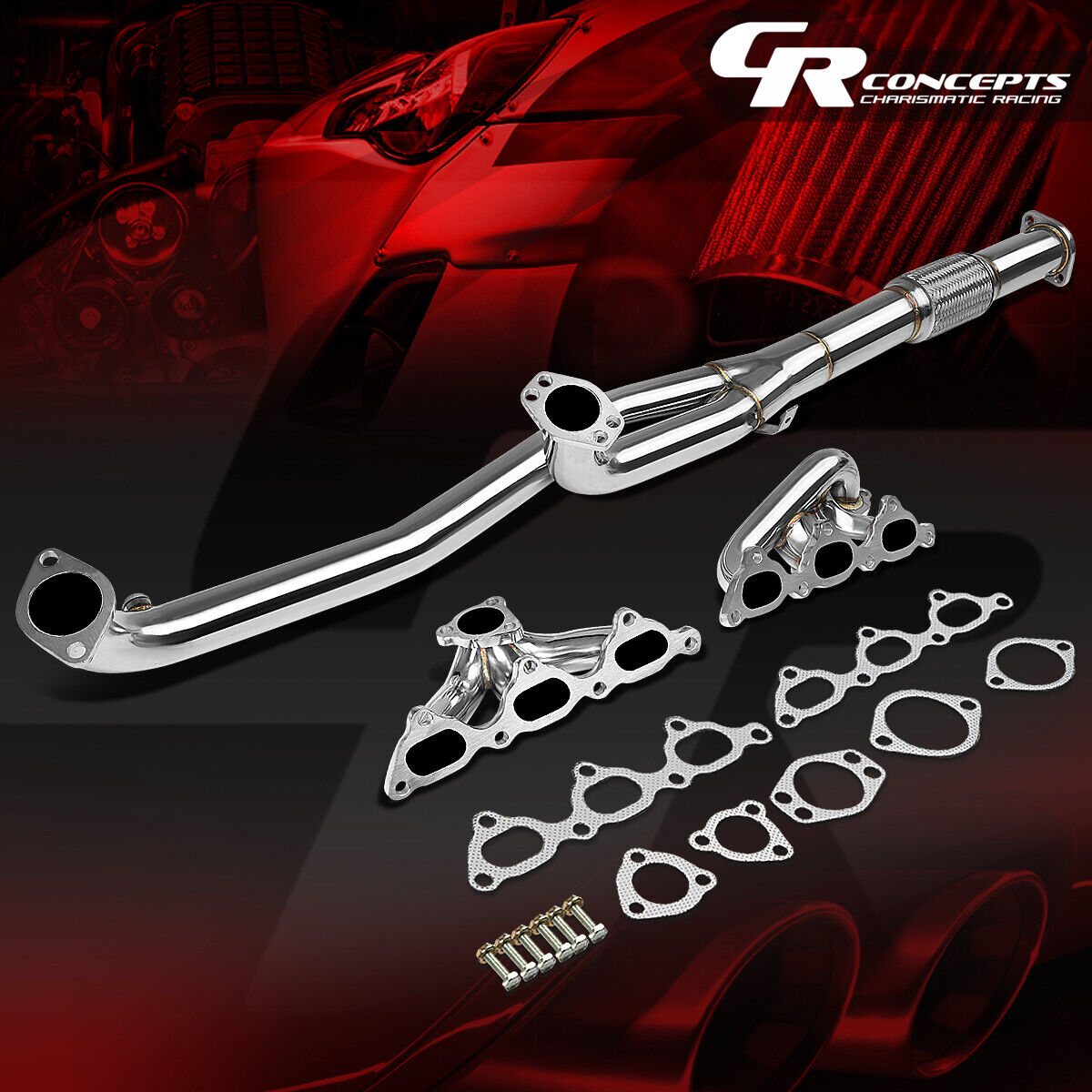 FOR 91-99 3000GT GTO -96 STEALTH TURBO STAINLESS EXHAUST MANIFOLD HEADER+GASKET
