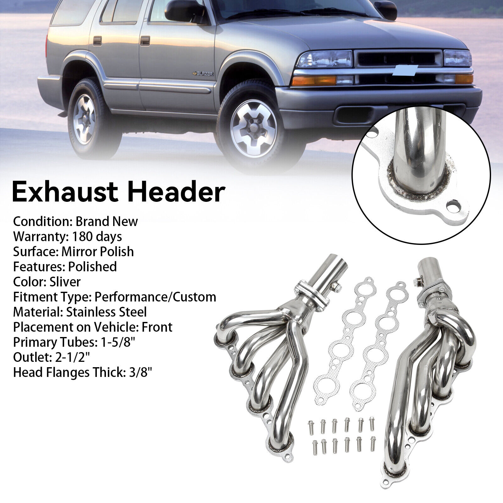 NEW 1× Exhaust Header Kit For Chevy S10 Blazer LS1 Sonoma Engine Swap 1982-2004