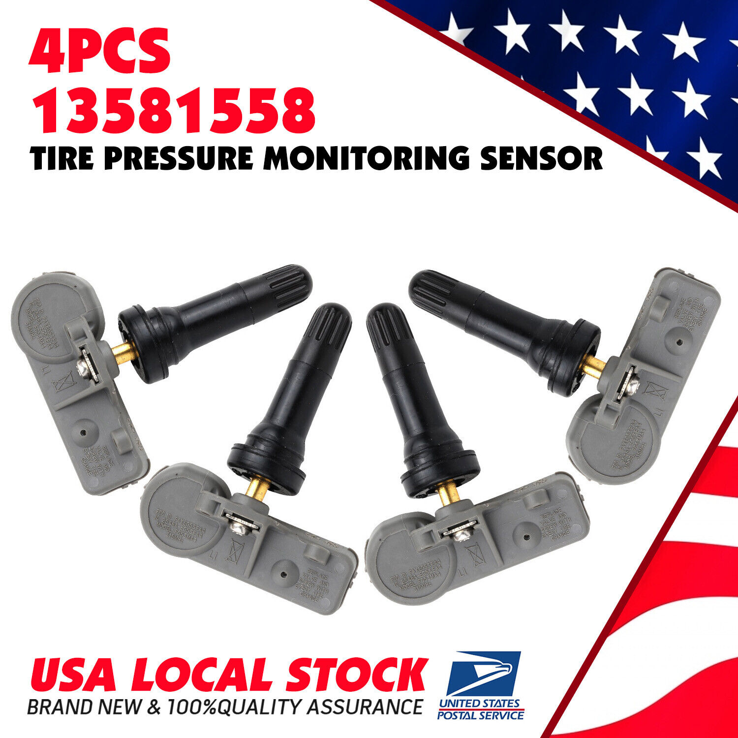 4× 13581558 TPMS Tire Pressure Sensors For Buick Verano 2012-2017