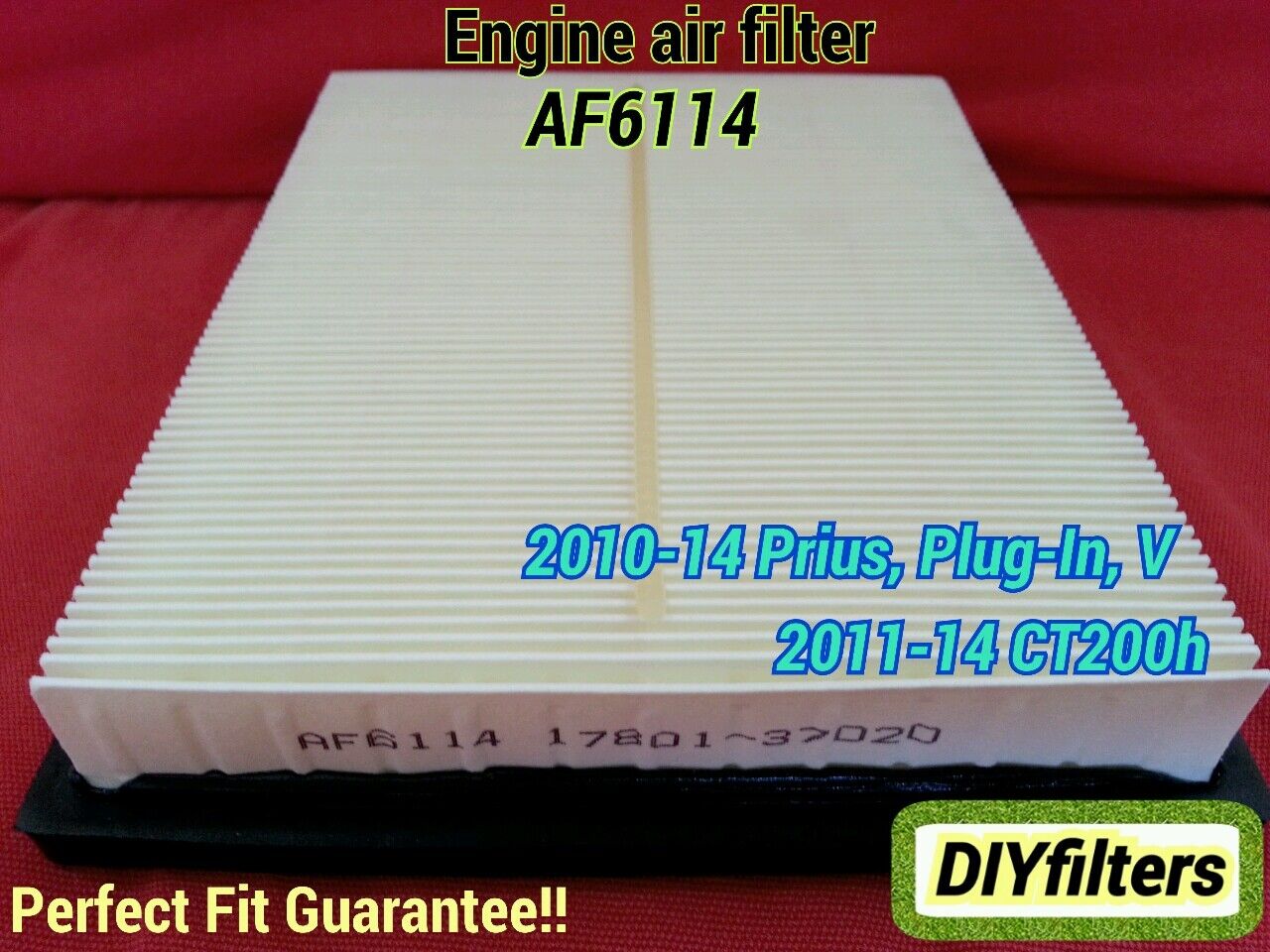 AF6114 Engine Air Filter For Toyota PRIUS 2010-14  V & CT200h 2010-2014 