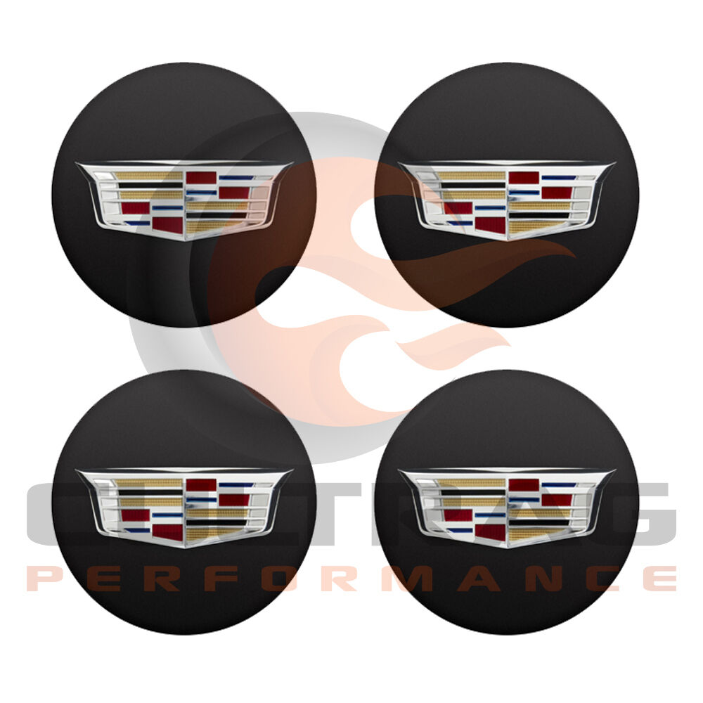 2016-2018 Cadillac ATS-V GM Black Center Cap Multicolor Crest Set Of 4 19352590