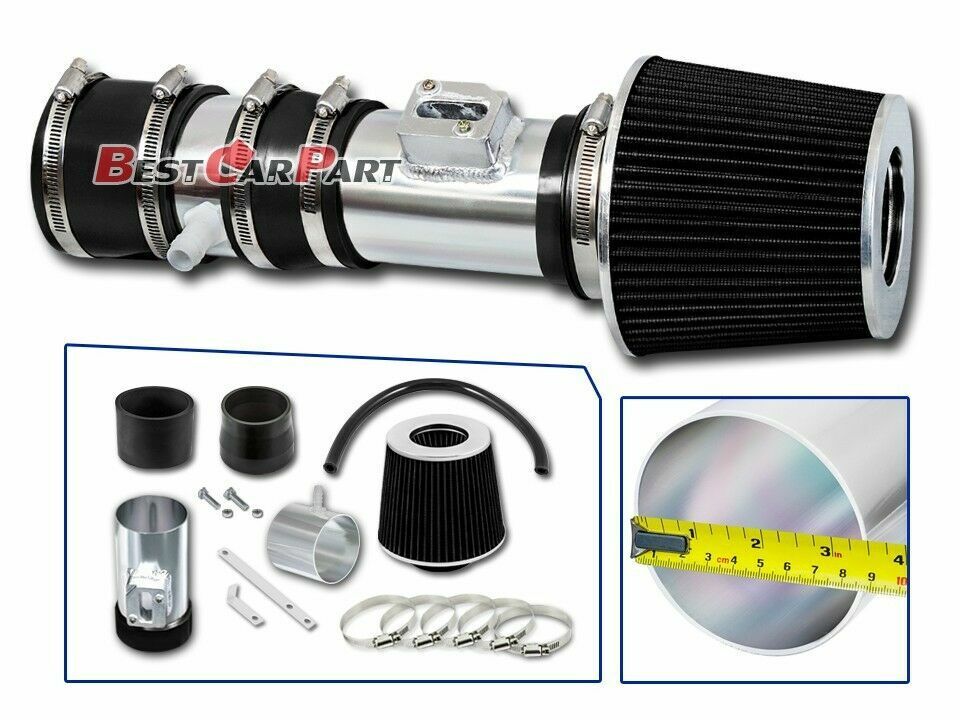 BCP BLACK 12-17 Traverse Enclave Acadia 3.6 V6 Air Intake System +Racing Filter