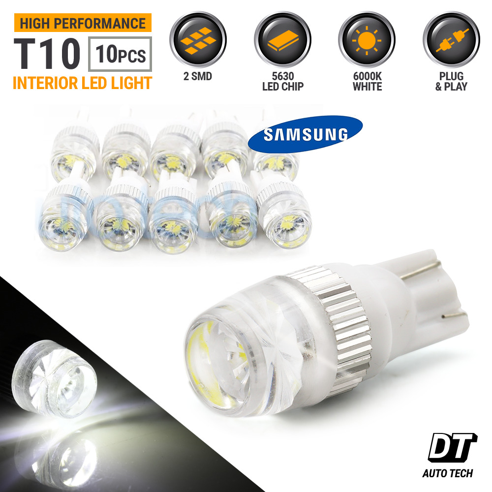 10pcs 192 168 194 LED Light Bulbs T10 Wedge Samsung High Power 2W Xenon White 