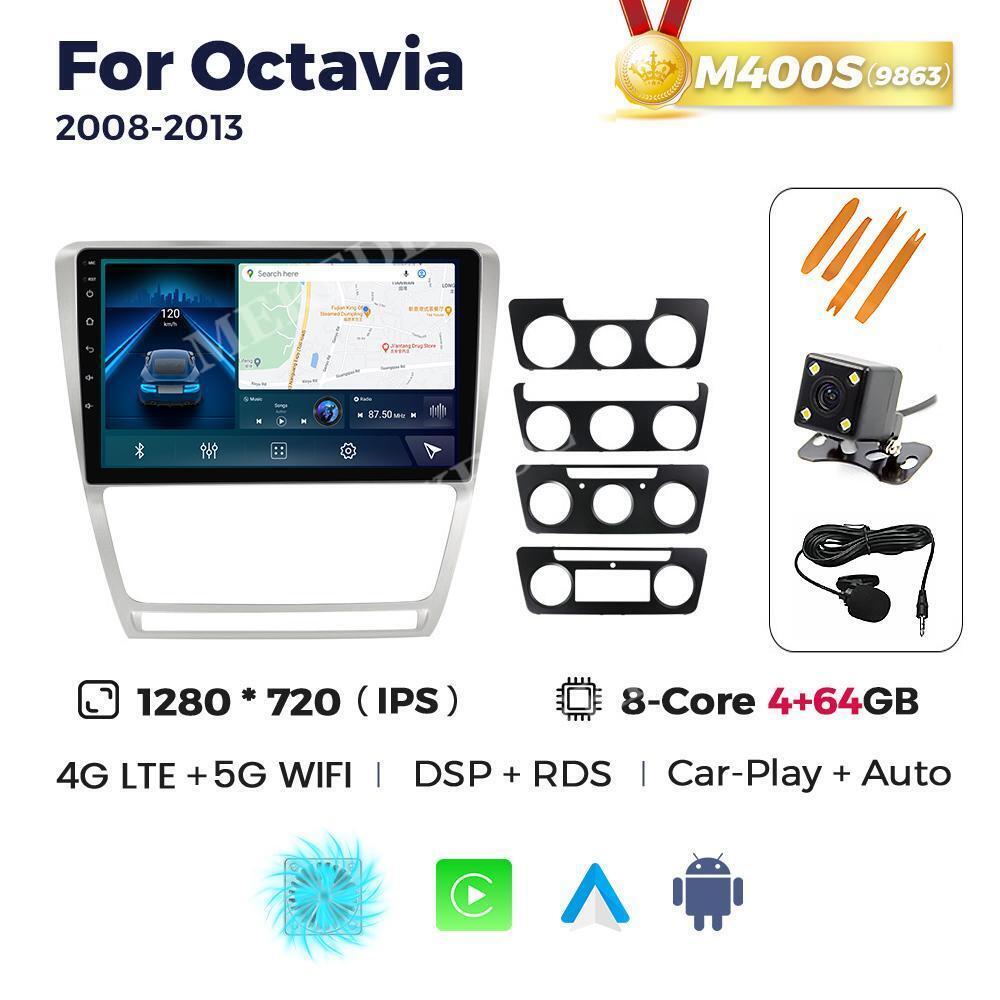 For Skoda Octavia 2007-2013 Android 13 Car Radio Carplay Auto GPS Navi 8core 64G