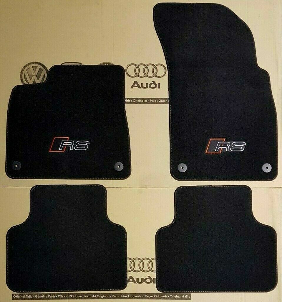 Audi Q8 RSQ8 RS Velour Floor Mats Carpets 4pcs Fabric Embroidered RS Logo LHD