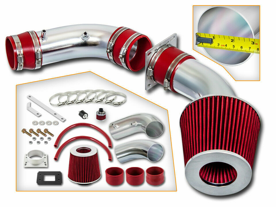 BCP RED For 88-95 Pickup 4Runner T-100 3.0L V6 Cold Air Intake Induction +Filter