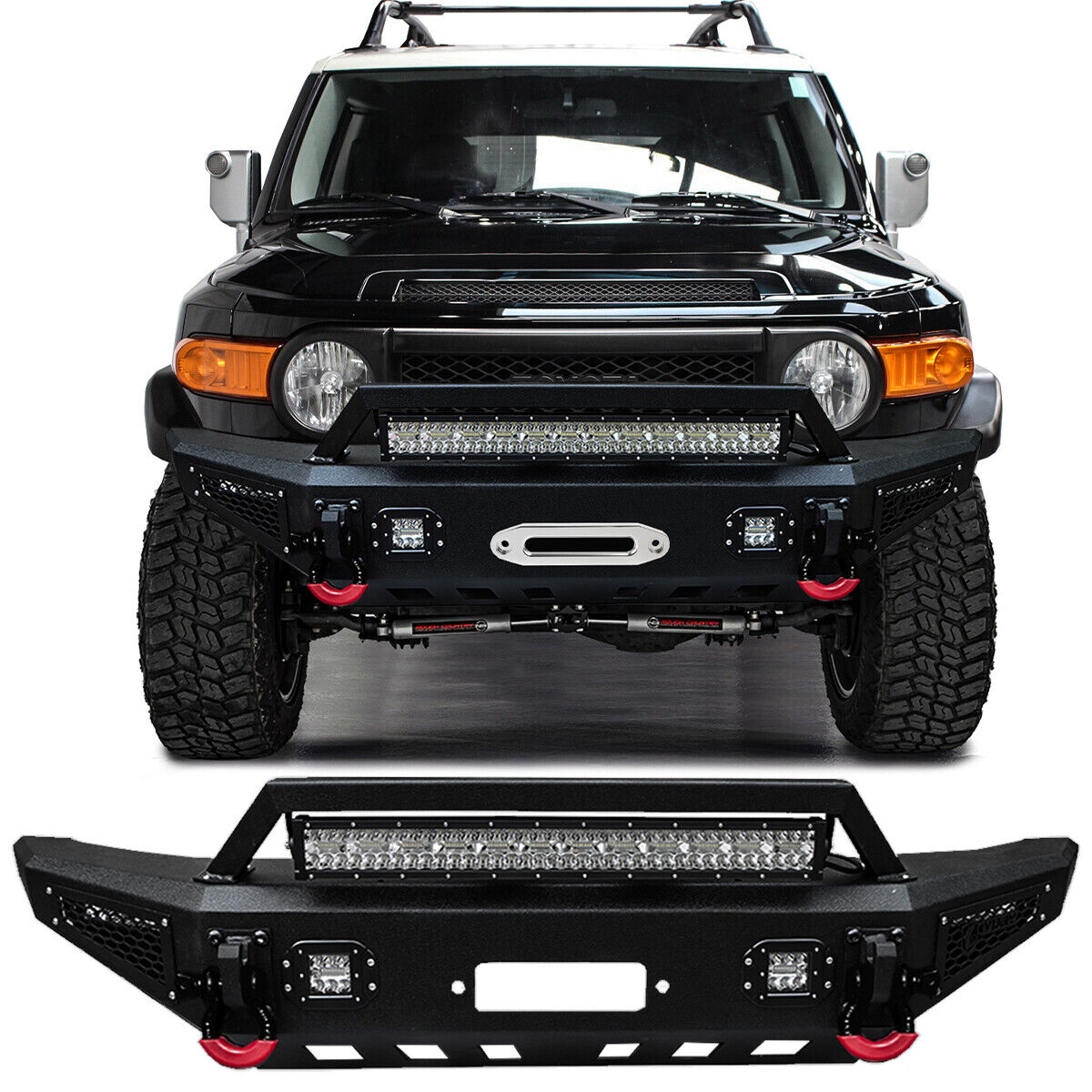 Vijay For 2007-2014 Toyota FJ Cruiser Front or Rear Bumper with LED Lights