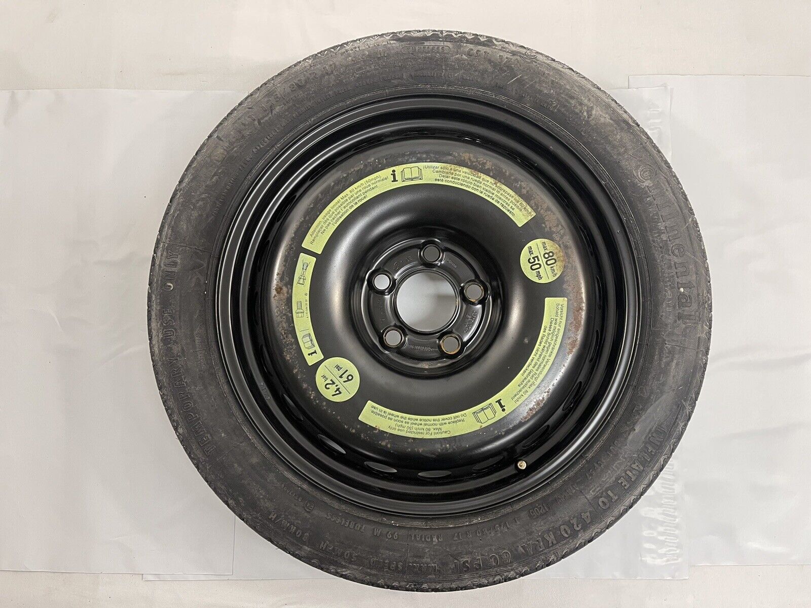 SPARE TIRE : 2005 Mercedes-Benz C230 Spare Tire Donut Wheel Rim T125/80R17 OEM