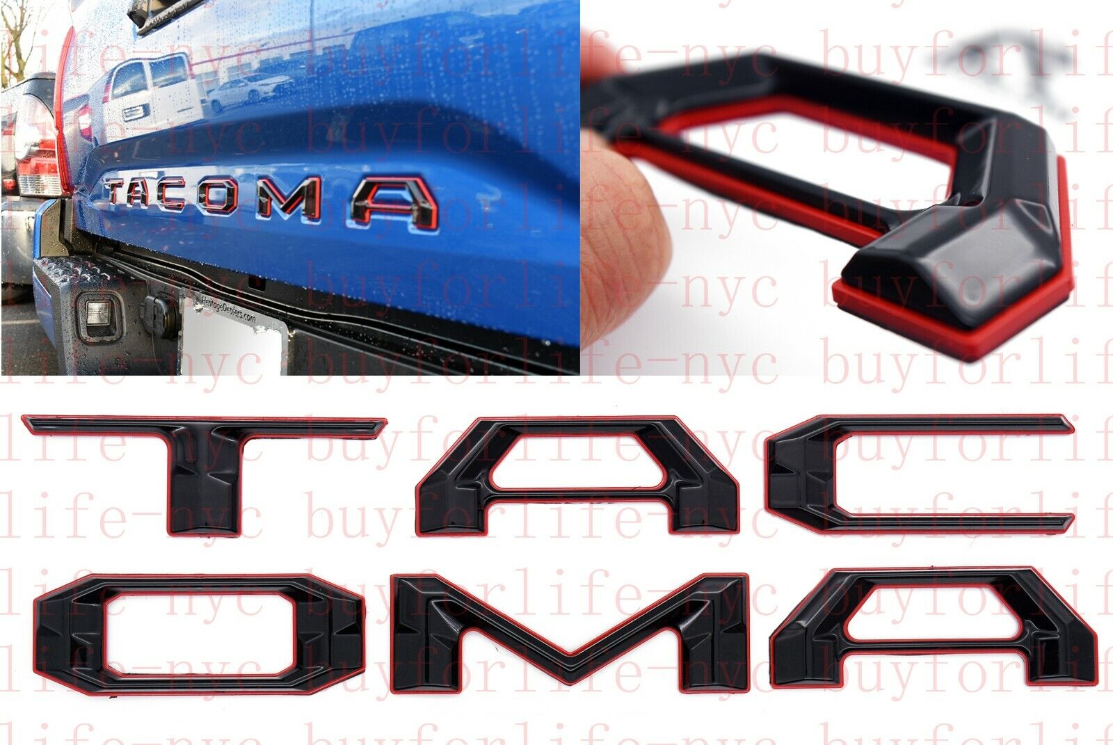 Tailgate Insert Letters fits 2016-2021 Toyota Tacoma Badge 3D Raised Emblem