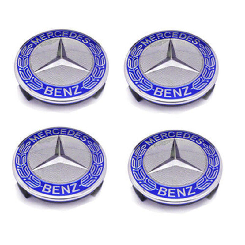4PCS 75mm Wheel Center Caps Hub Caps Cover Logo Emblem Hubcaps for Mercedes-Benz