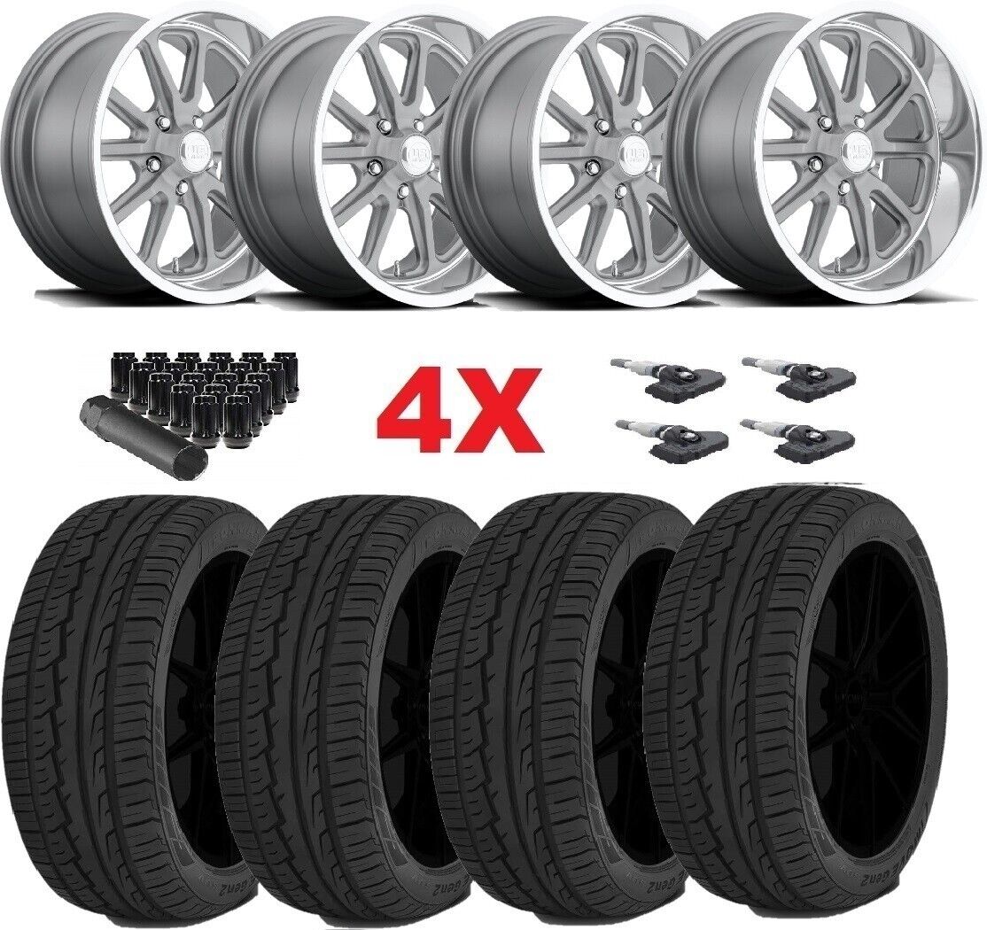 US MAGS RAMBLER STAGGERED WHEEL TIRE 22x9 22X11 PACKAGE SET GREY GRAY C-10