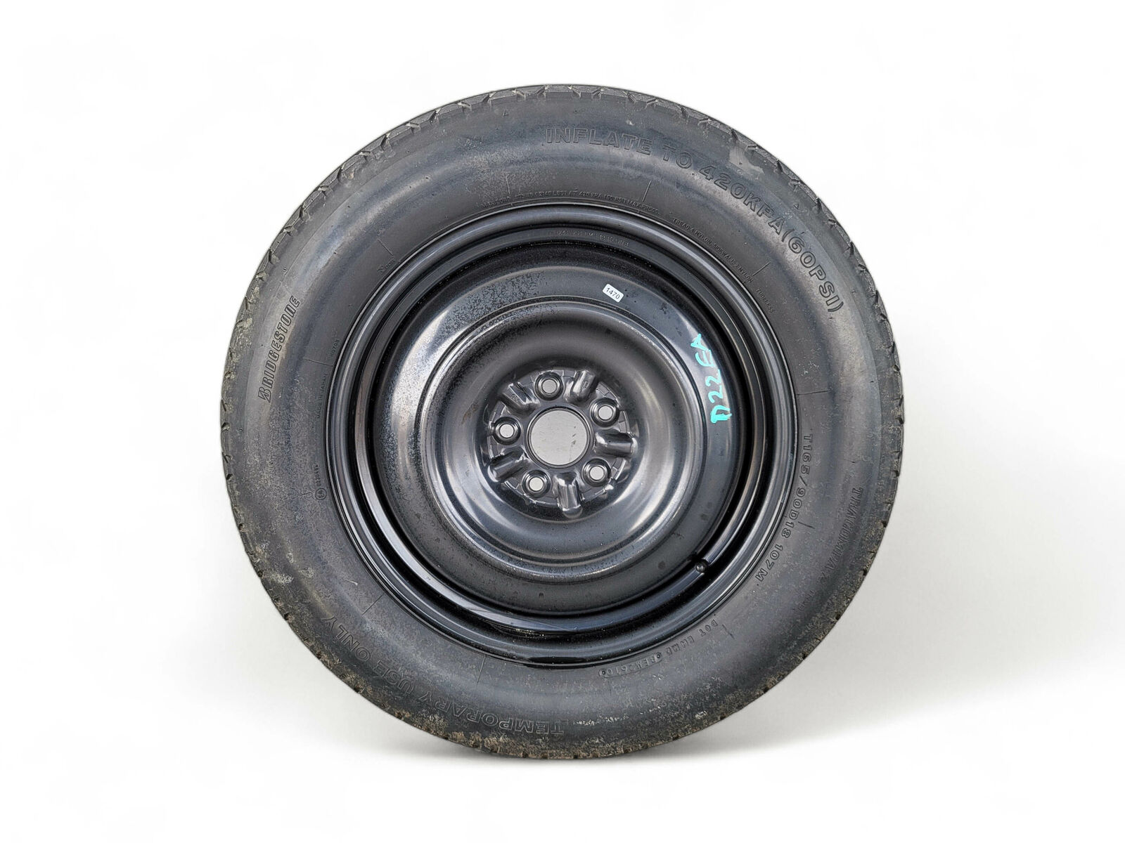 Toyota Venza 09-17 Spare Tire Wheel Donut Bridgestone T165/90D18, 42611-0T030, D