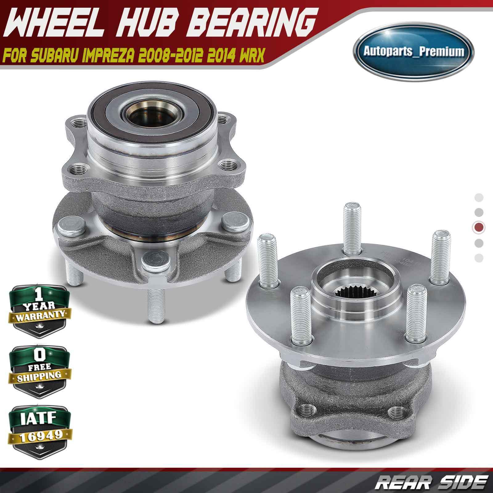 2xRear LH&RH Wheel Hub & Bearing Assembly for Subaru Impreza 2008-2012 2014 WRX