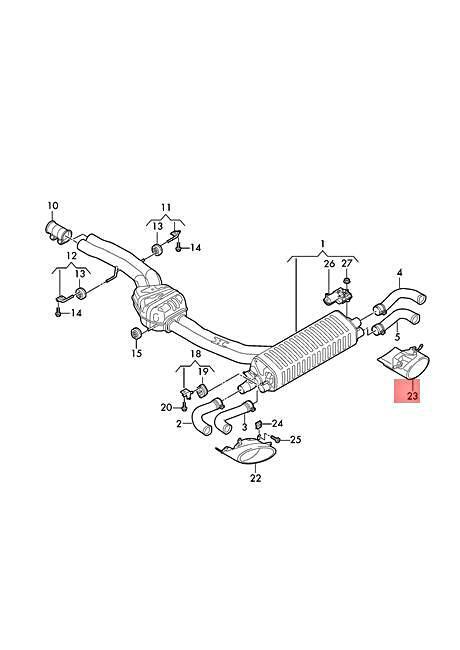 Genuine AUDI RSQ8 4MN Trim For Exhaust Tail Pipe Right 4M8253826D