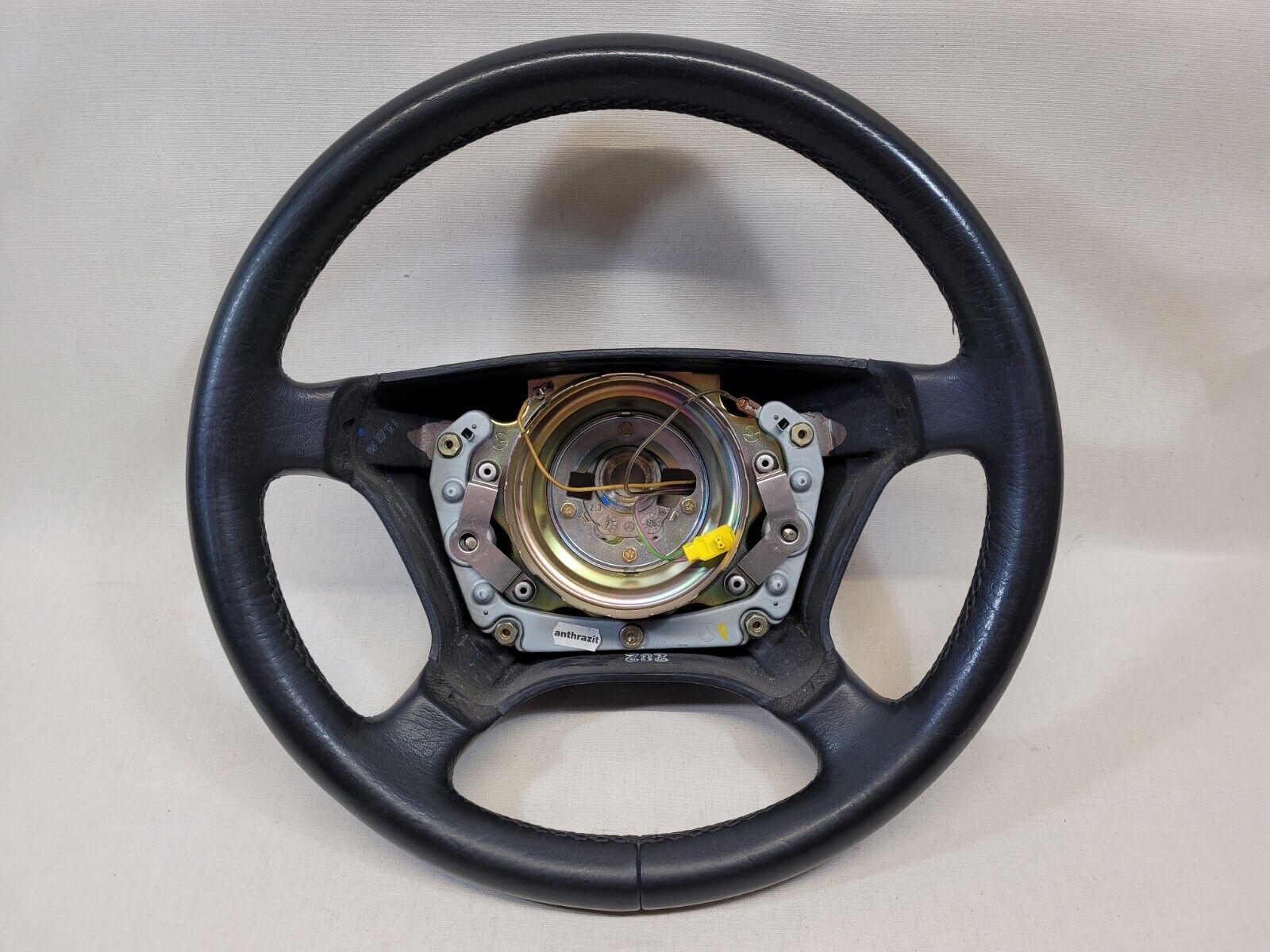1998-99 Mercedes W210 E320 E430 4 Spoke Driver Steering Wheel Leather Black OEM