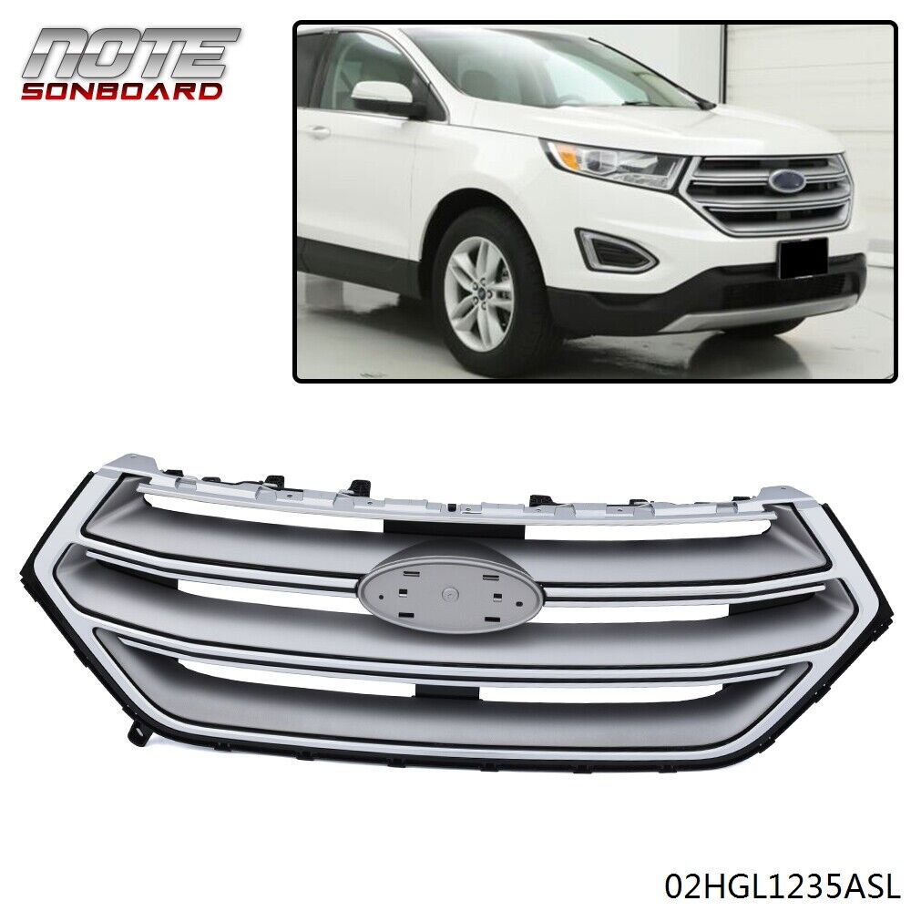 NEW FIT FOR 2015 2016 2017 2018 FORD EDGE FRONT UPPER BUMPER GRILL GRILLE CHROME