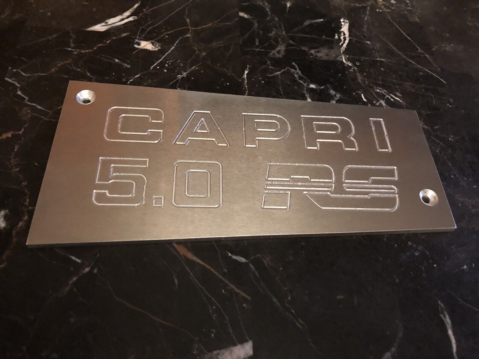 Mercury Capri RS 5.0 custom aluminum intake manifold plate plaque GT40
