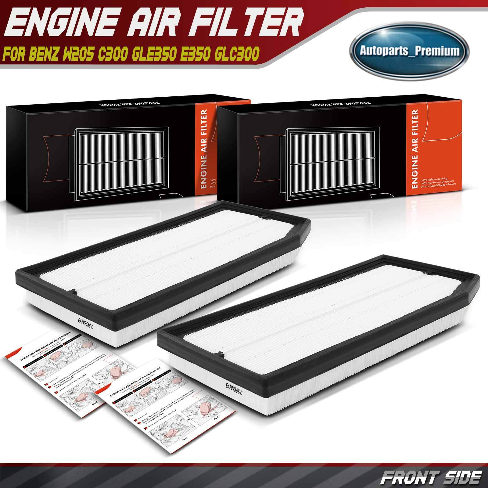 2x Engine Air Filter for Mercedes-Benz W205 C300 19-21 GLE350 20-22 E350 GLC300
