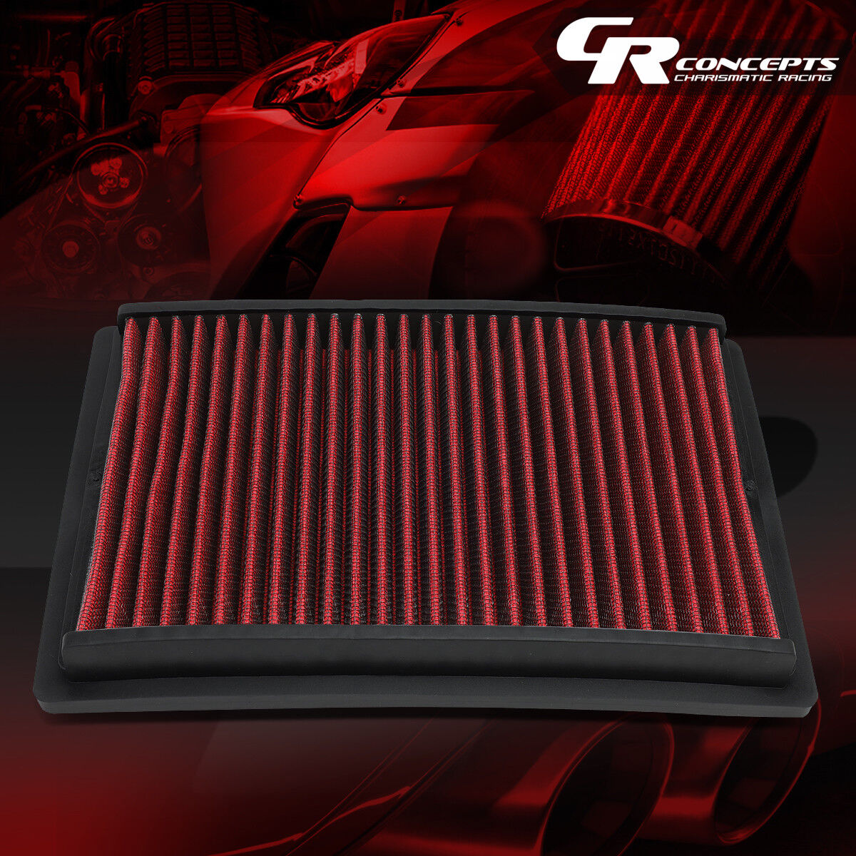RED WASHABLE HIGH FLOW AIR FILTER PANEL FOR 12-17 CHEVY SONIC 1.8L 1.4T T300