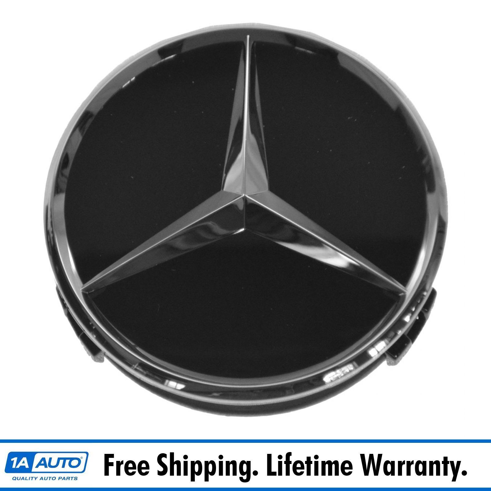 OEM Raised Chrome & Black Wheel Center Cap for Mercedes Benz New