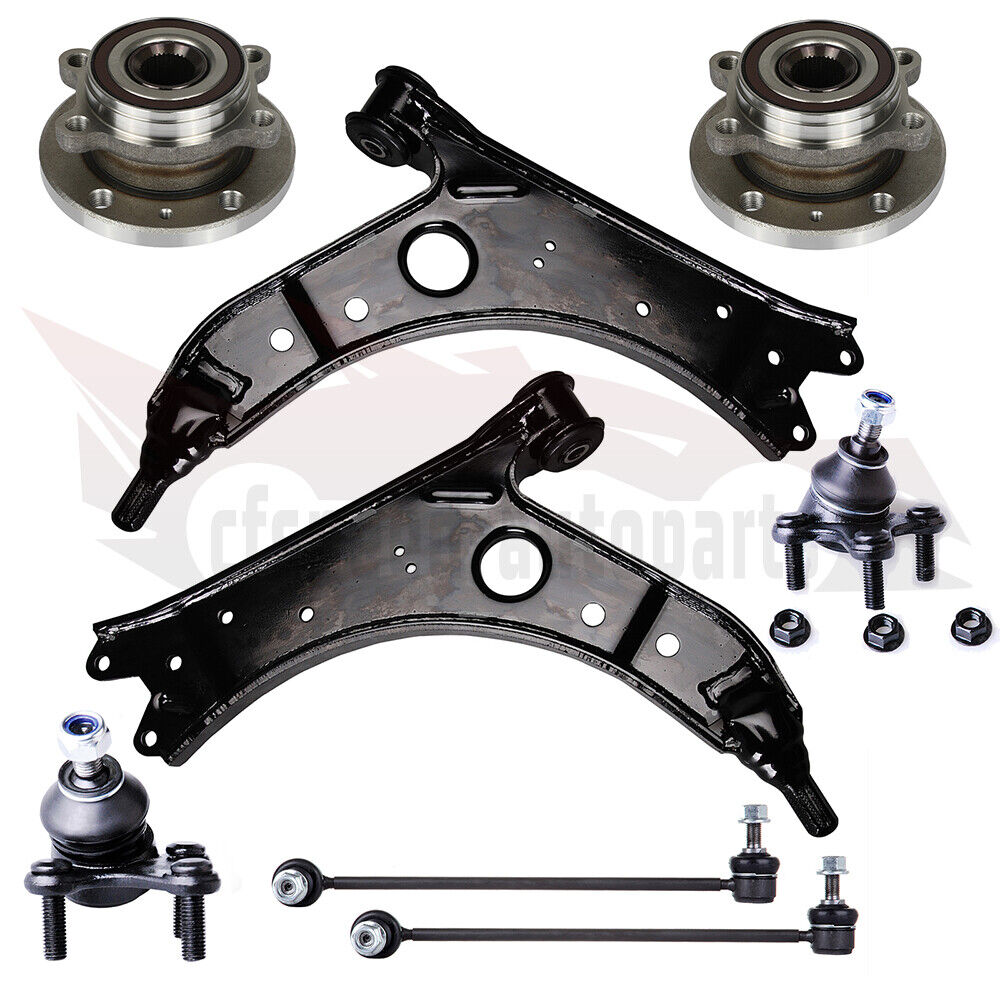 8x Front Control Arm Ball Joint Wheel Bearning Hub For Audi A3 VW Jetta Rabbit