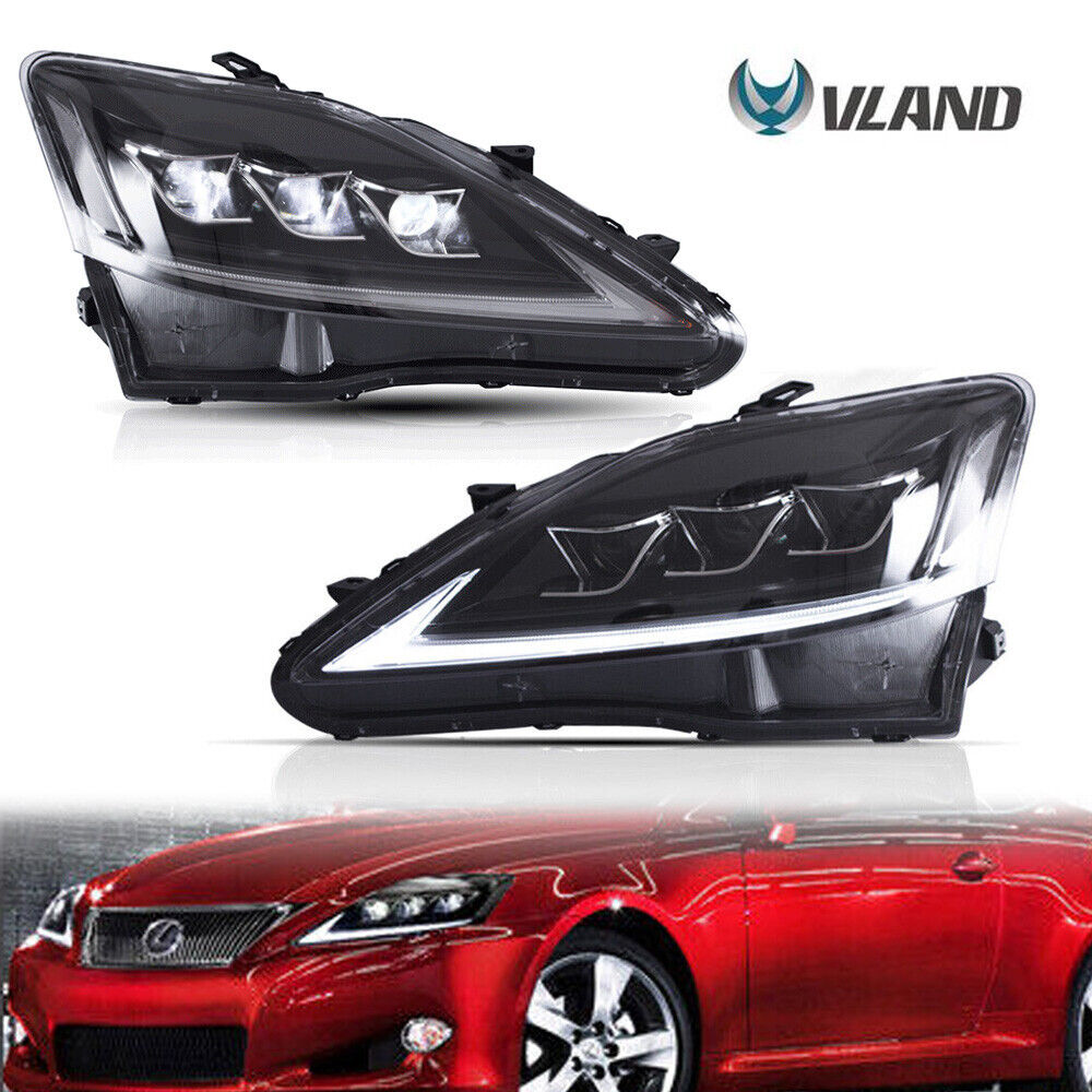 Pair Full LED Headlights Dynamic Signal For 2006-2012 Lexus IS 250 IS 350 ISF