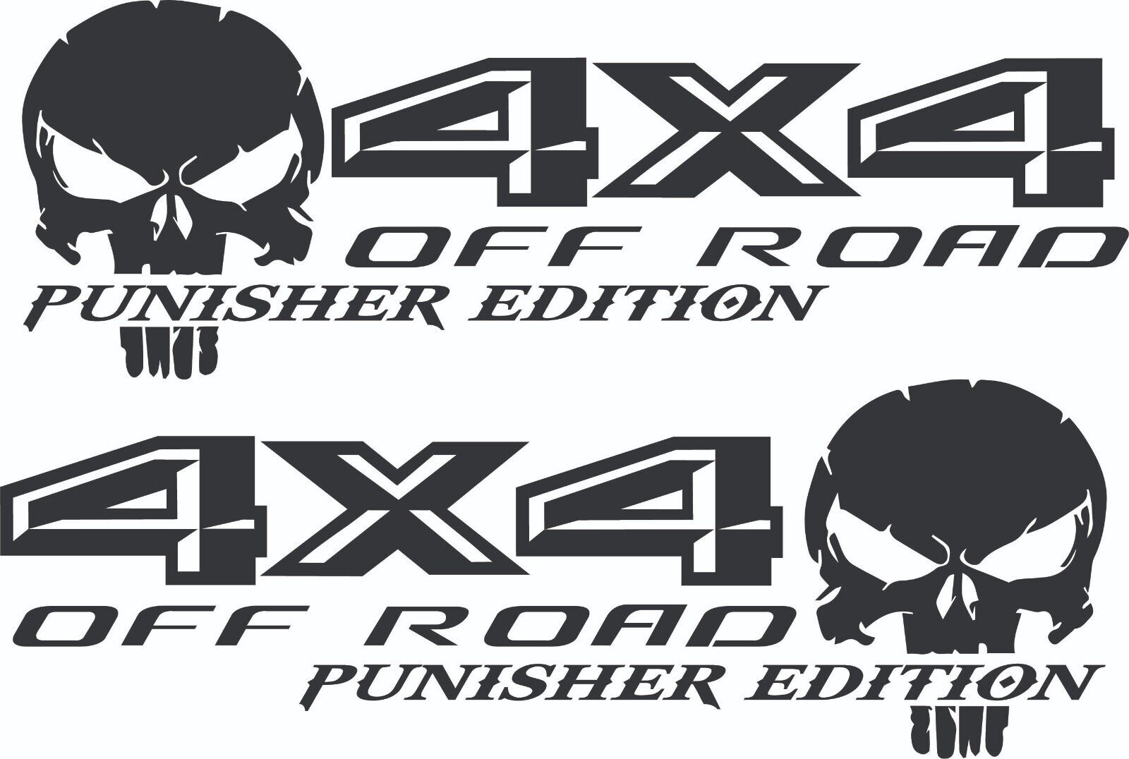 4x4 Punisher Edition Compatible with known brands Matte Black decal set