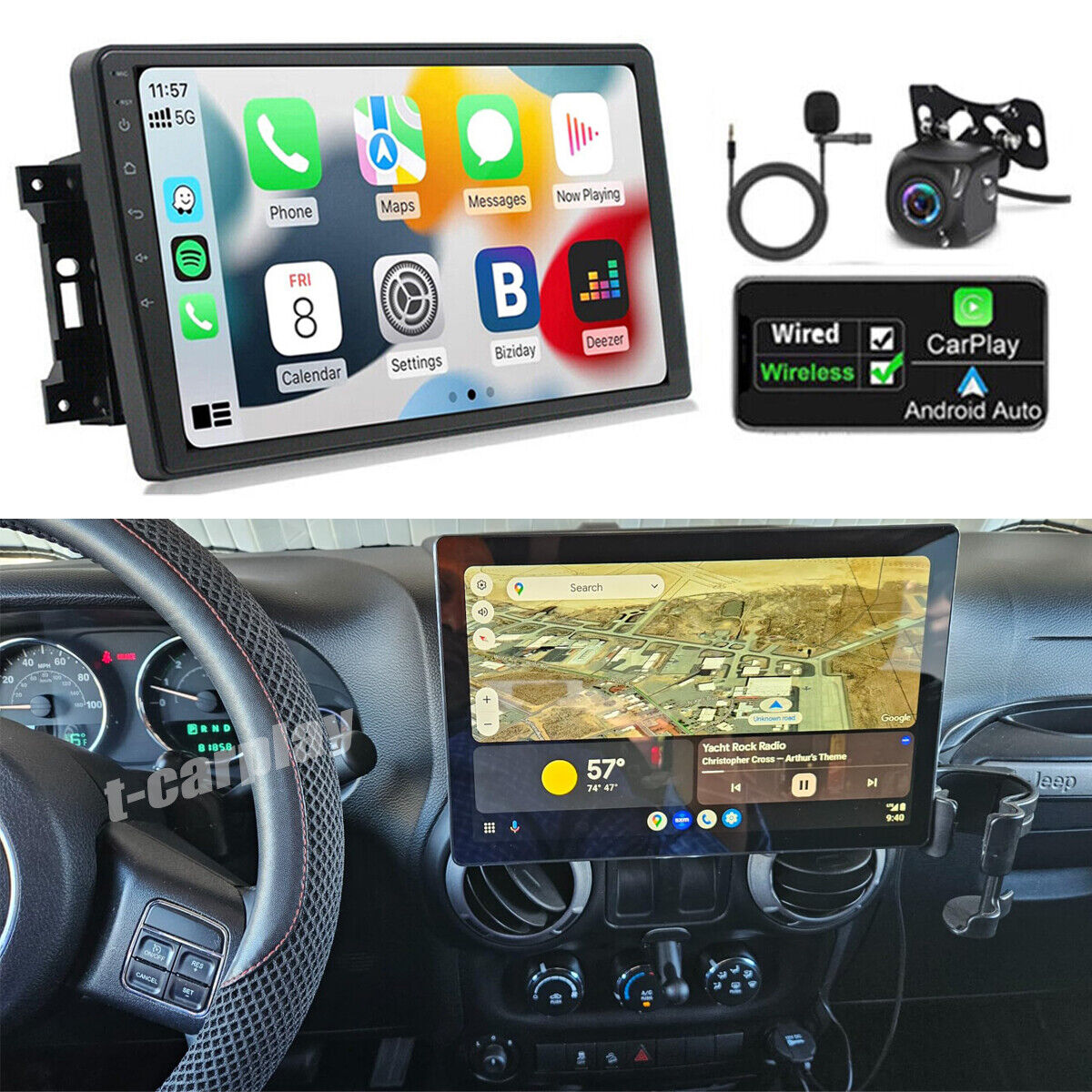 For Jeep Wrangler 3 JK 2007-2016 Android 12.0 Car Radio Stereo Carplay W/Camera