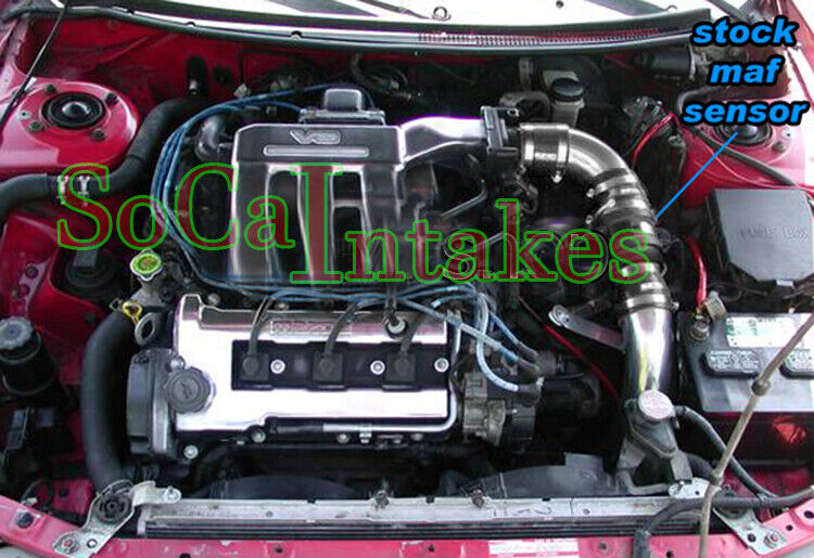 Black Red Cold Air Intake Kit For 1993-97 Ford Probe Mazda MX6 / 626 2.5L V6