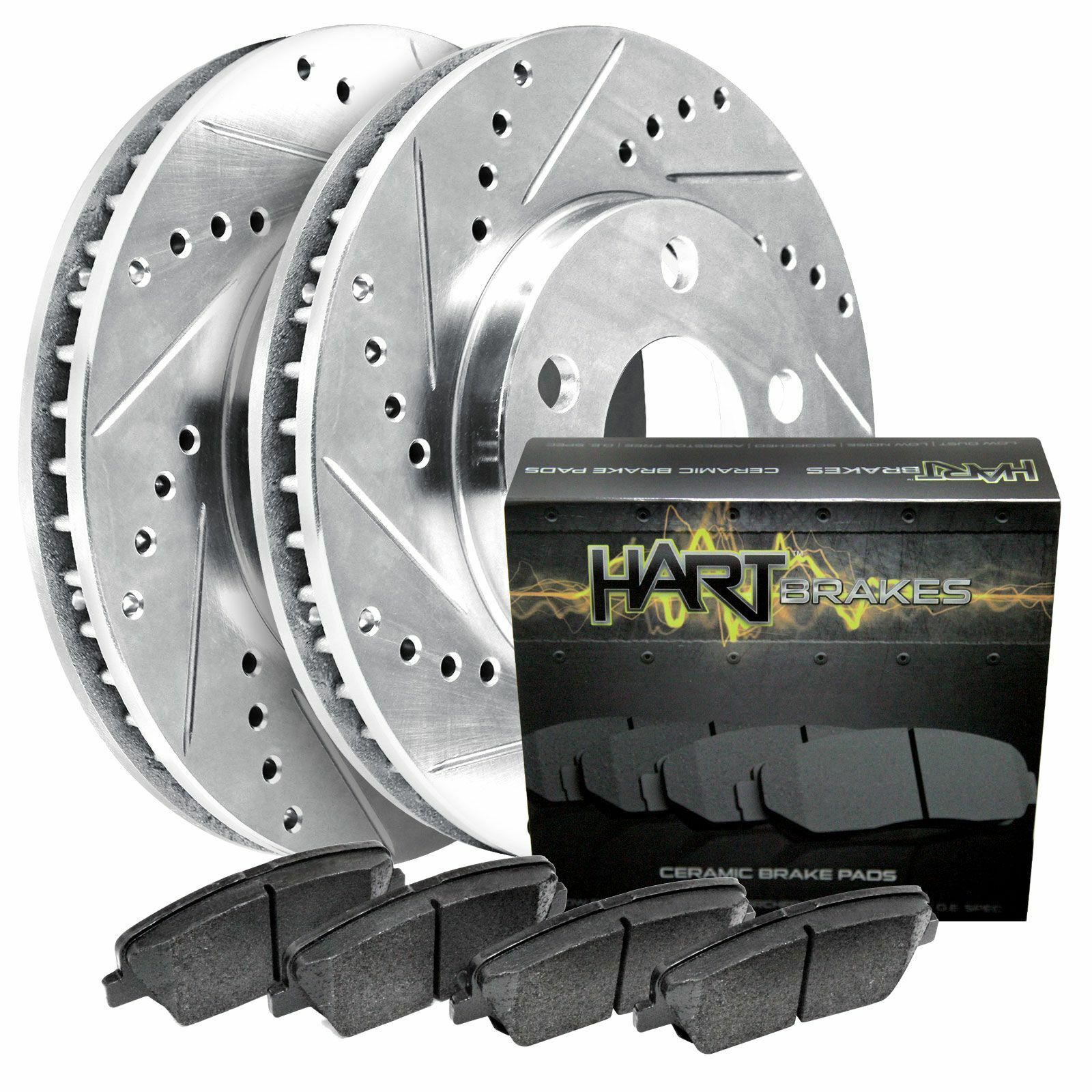 Hart Brakes Front Drill Slot Rotors + Ceramic Brake pads PHCF.47069.02