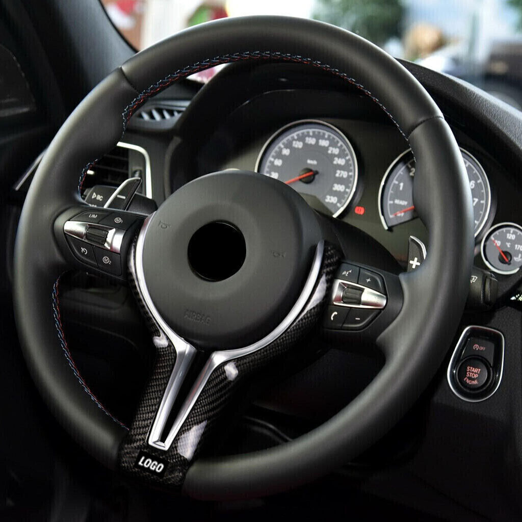 Real Carbon Fiber Steering Wheel Trim Replace Fit For BMW M2 M3 M4 M5 M6 X5M X6M
